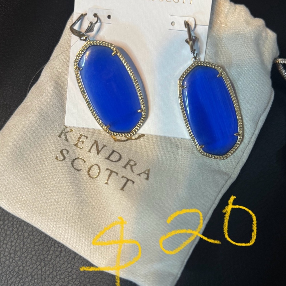 Kendra Scott Cobalt Blue Statement Earrings
